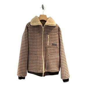 Miu Miu Brown and Cream Checkered Jacket